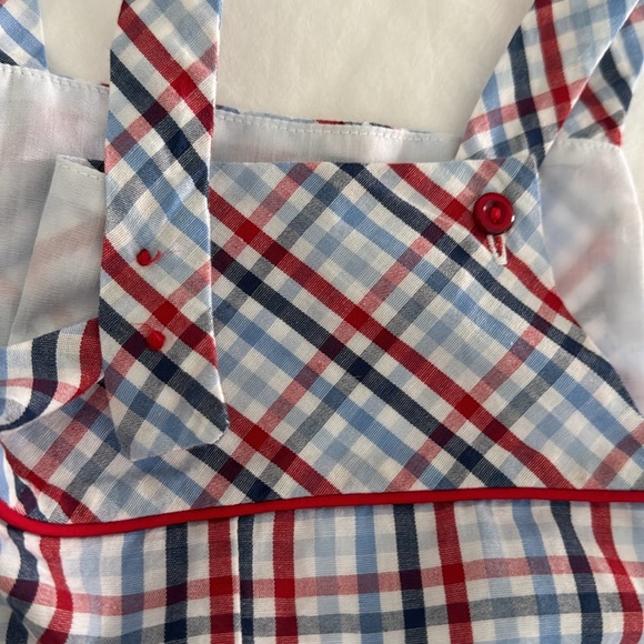 Little English | Darling plaid shortall | size 4T | red blue plaid July 4th - Picture 6 of 6